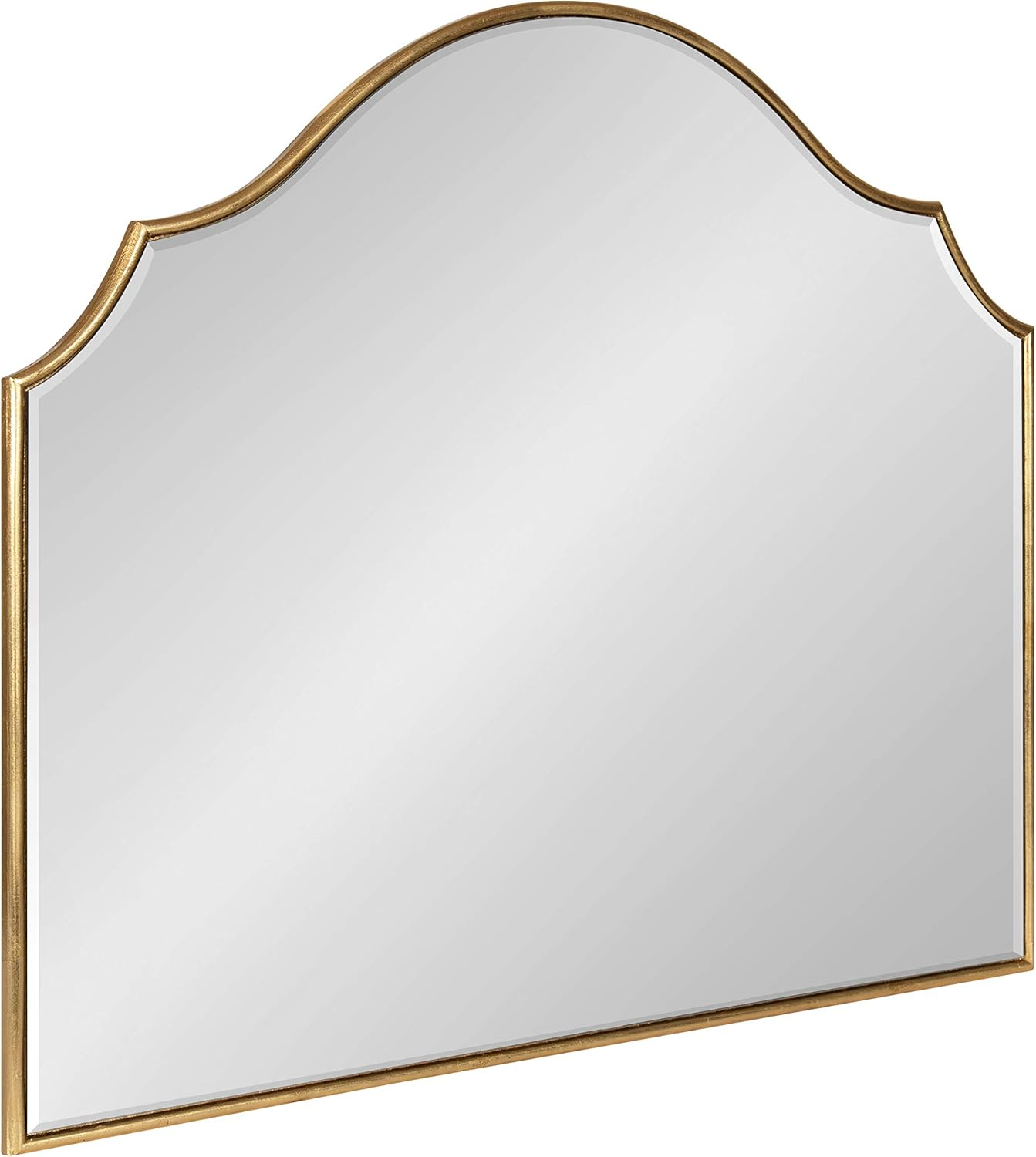Kate and Laurel Leanna Glam Horizontal Wall Mirror, 27.5 x 31.5, Gold, Sophisticated Large Mirror for Wall