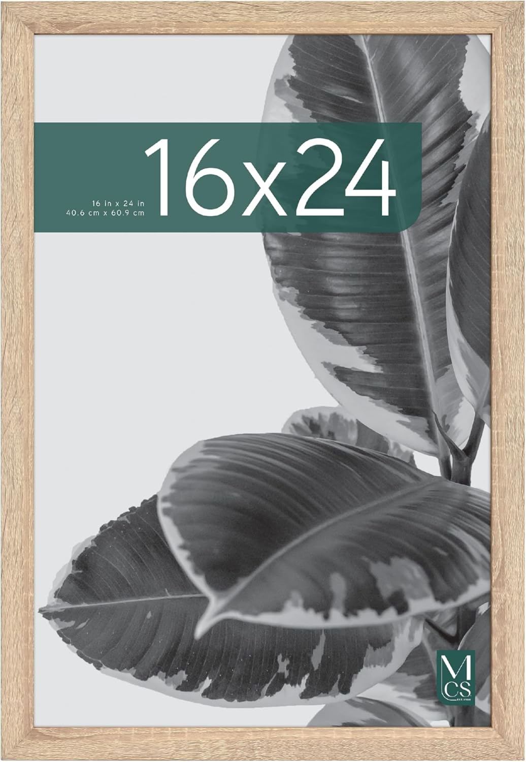 MCS Studio Gallery 16x24 Poster Frame Natural Woodgrain, Vertical & Horizontal Wall Hanging Large Picture Frame for Photos, Posters & Art Prints (1-Pack)