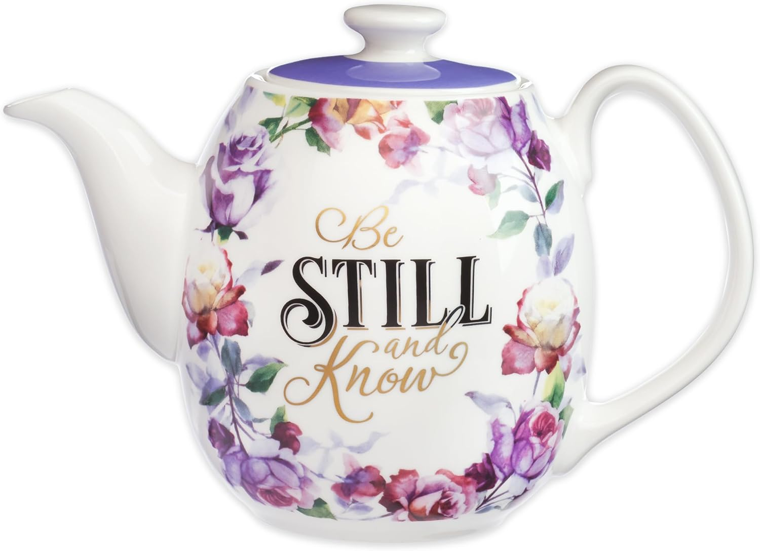 Be Still and Know Teapot in Purple - Psalm 46:10