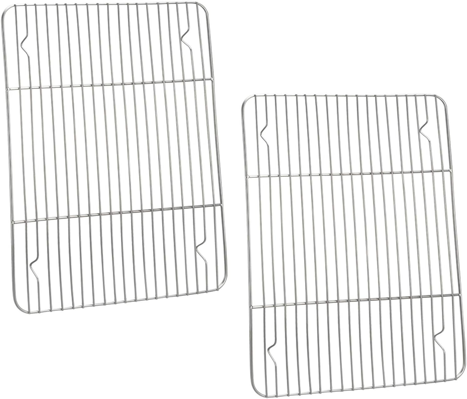 Cooling Rack Pack of 2, Stainless Steel Small Cooking Rack for Cooling Baking Roasting Grilling Drying, Rectangle 11.8'' x 9'' x 0.6'', Fits Small Toaster Oven, Oven & Dishwasher Safe