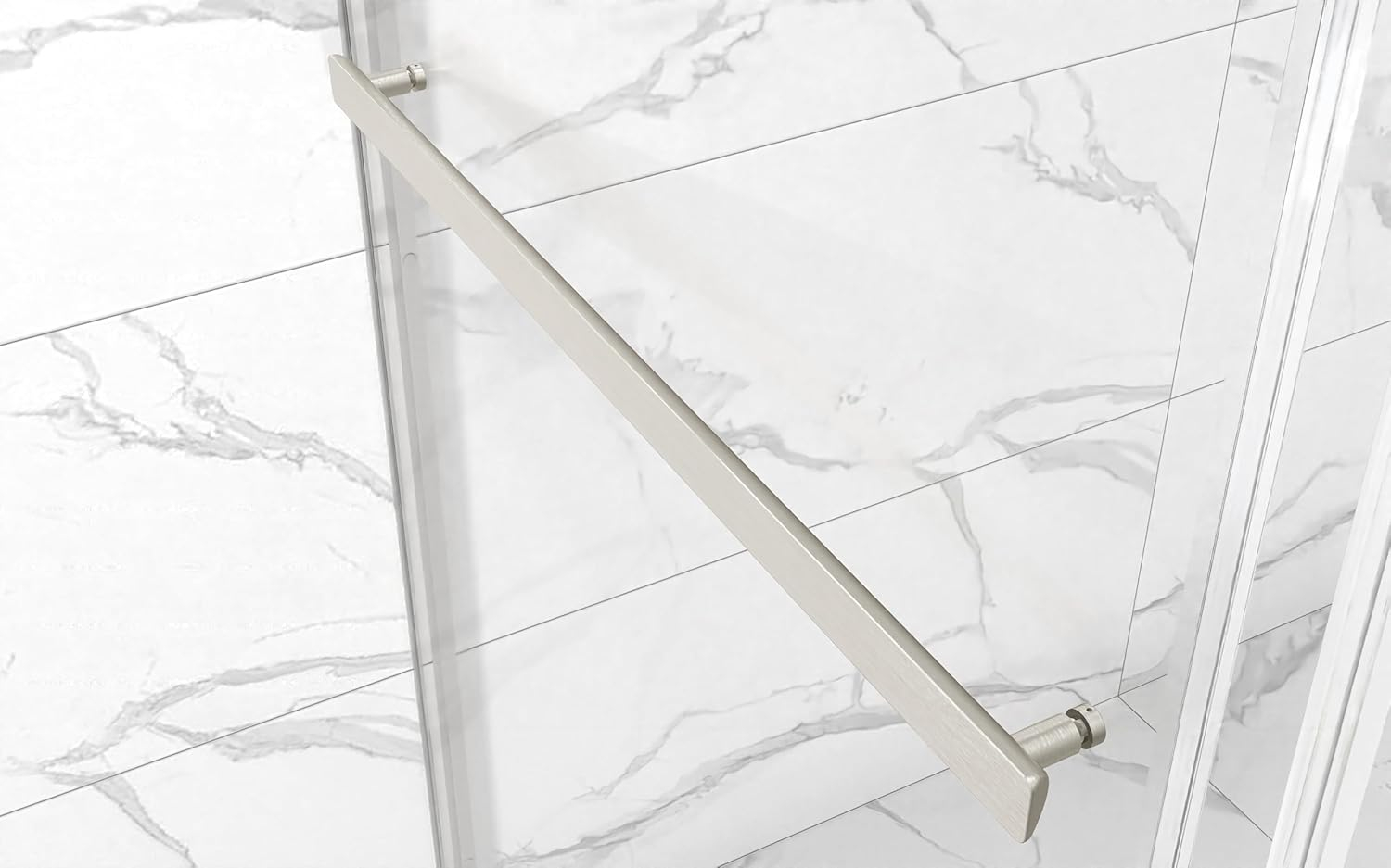 Sunrosa Shower Door 60"×76", Bypass Sliding Shower Door, Frameless Shower Door with Tempered Glass, Shower Glass Door in Brushed Nickel