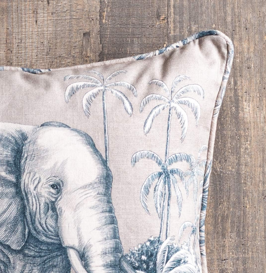 Maison d' Hermine Decorative Pillow Covers 20x20 Inch Square 100% Cotton Throw Pillow Covers with Invisible Zipper Cushion Case for Living Room Couch, Chair, Sofas, Bedroom, Home (Savana Jouy - Blue)