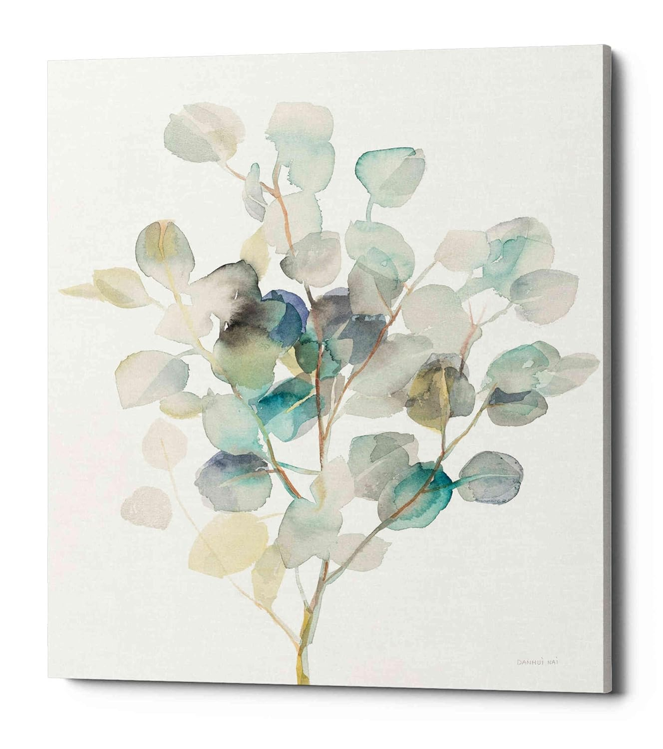 Epic Graffiti  "Eucalyptus III White" by Danhui Nai, Giclee Canvas Wall Art 20" x 24"