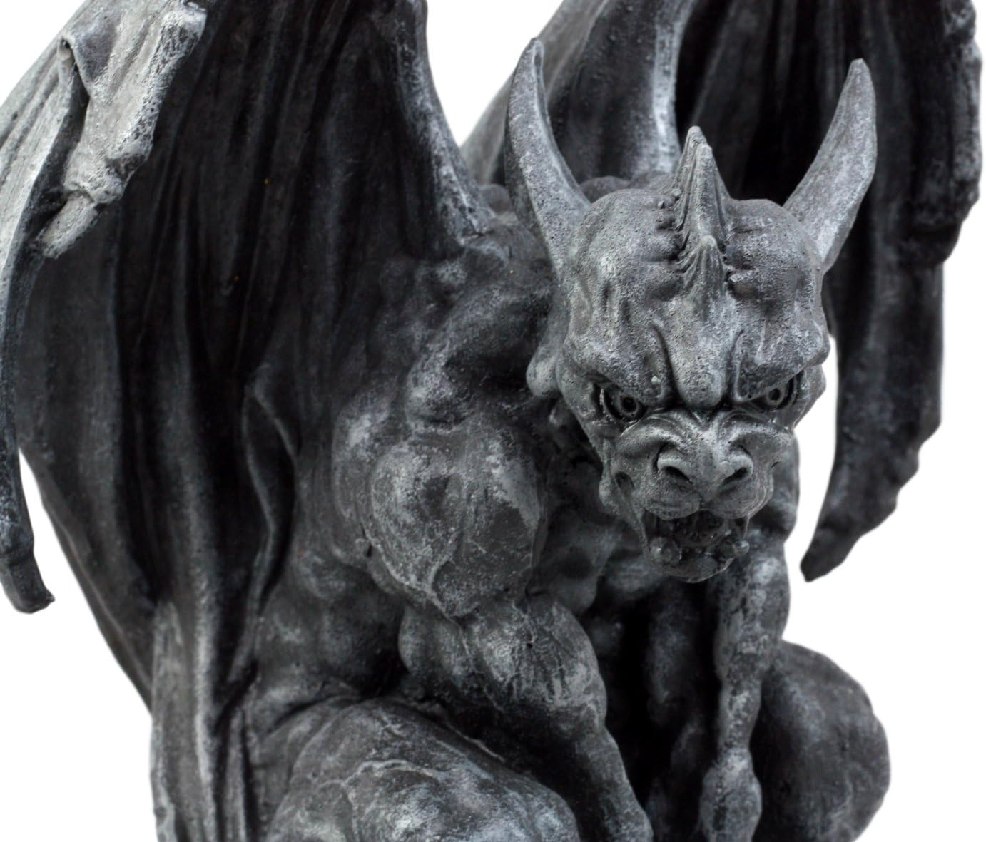 Gray Resin Gothic Guardian Gargoyle Statue 6" High