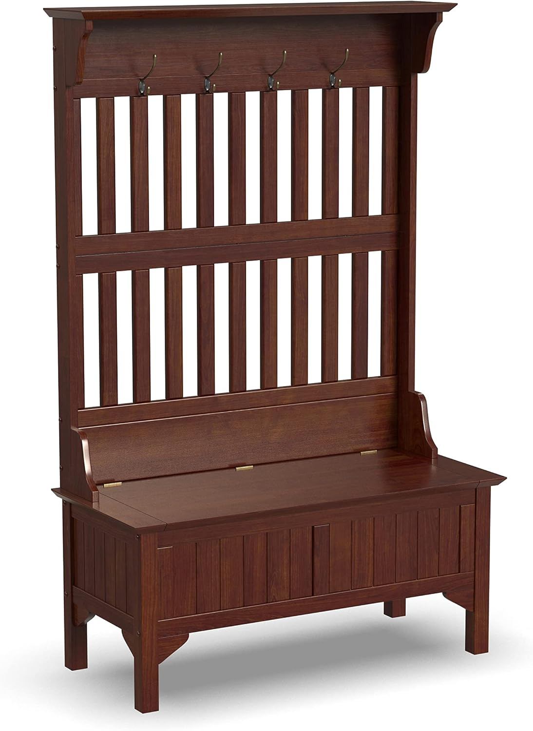 Homestyles General Line Hardwood Hall Tree with Lift-Up Storage Seat in Cherry