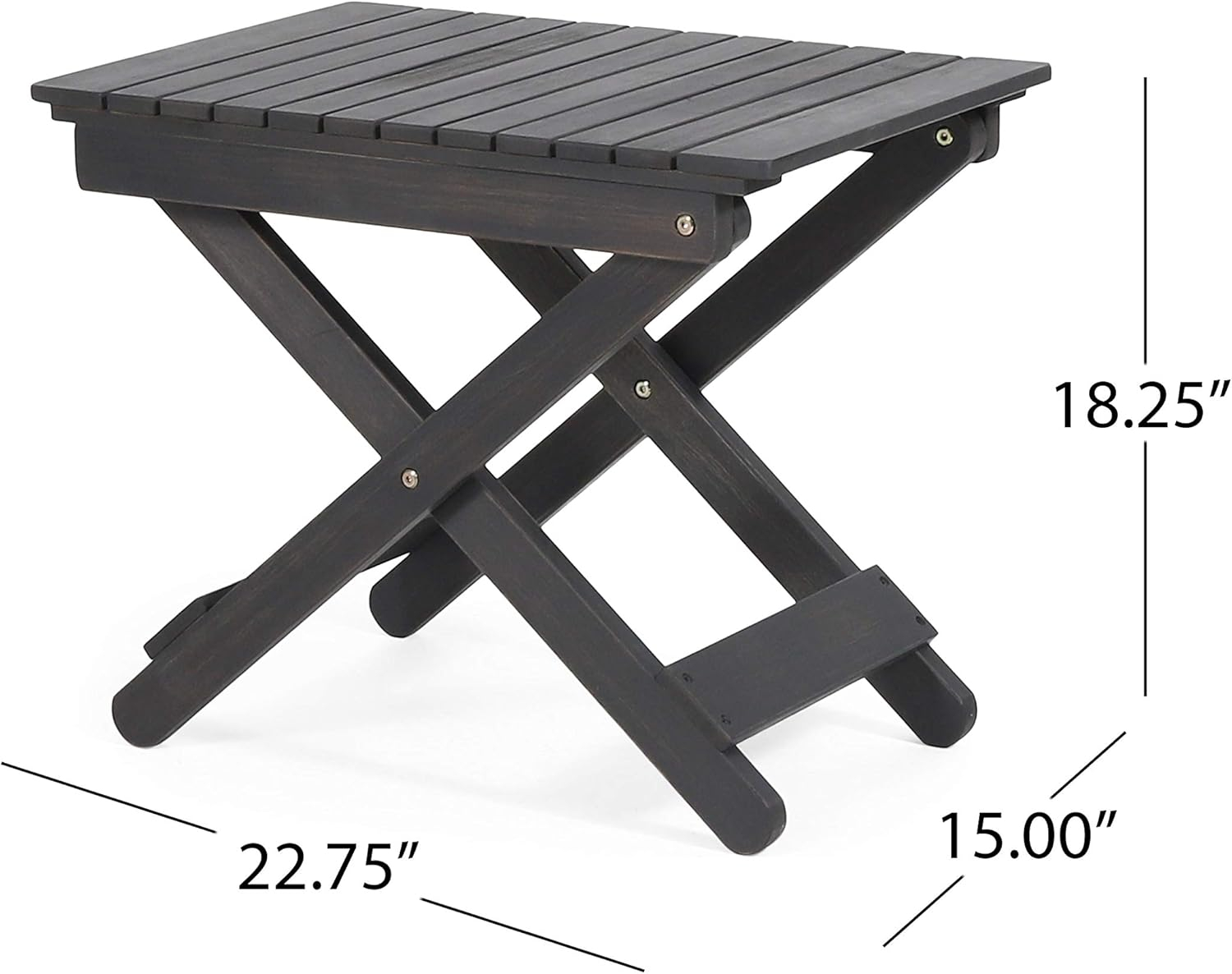 Christopher Knight Home Cornelia Outdoor Folding Side Table, Dark Gray