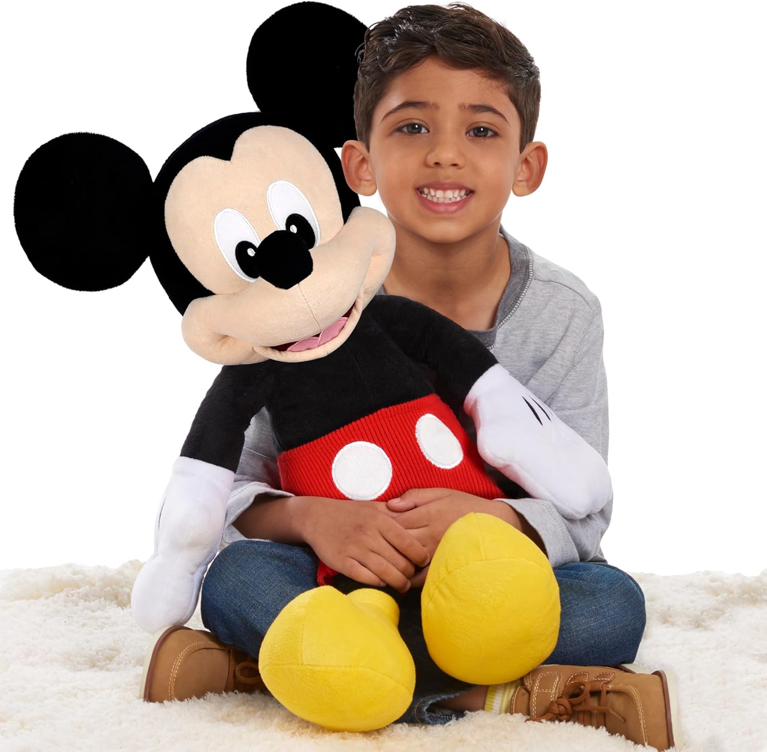 Disney Junior Mickey Mouse Jumbo 25-inch Plush Mickey Mouse, Officially Licensed Kids Toys for Ages 2 Up, Gifts and Presents