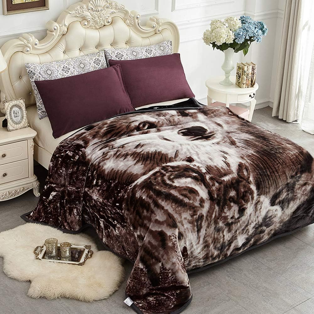 JYK Plush Fleece Blanket Queen Size 91" x 75", 3.7LBs 1 Ply Soft Korean Mink Warm Lightweight Blanket for Bed Couch for Spring Autumn Winter
