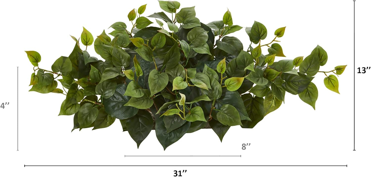 Nearly Natural 31-in Philodendron Artificial Ledge Plant