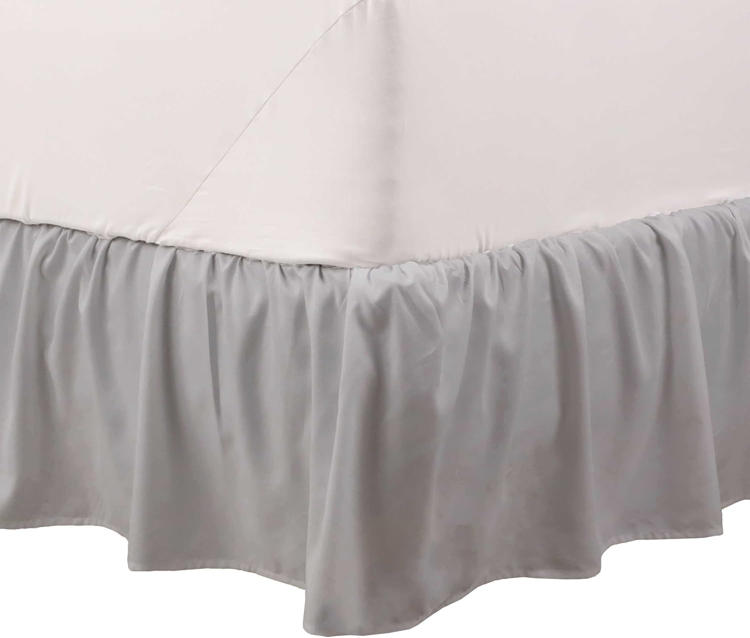 Martex 100% Microfiber Dust Ruffle Bed Skirt - Hotel Quality, 16" Drop (King), Grey
