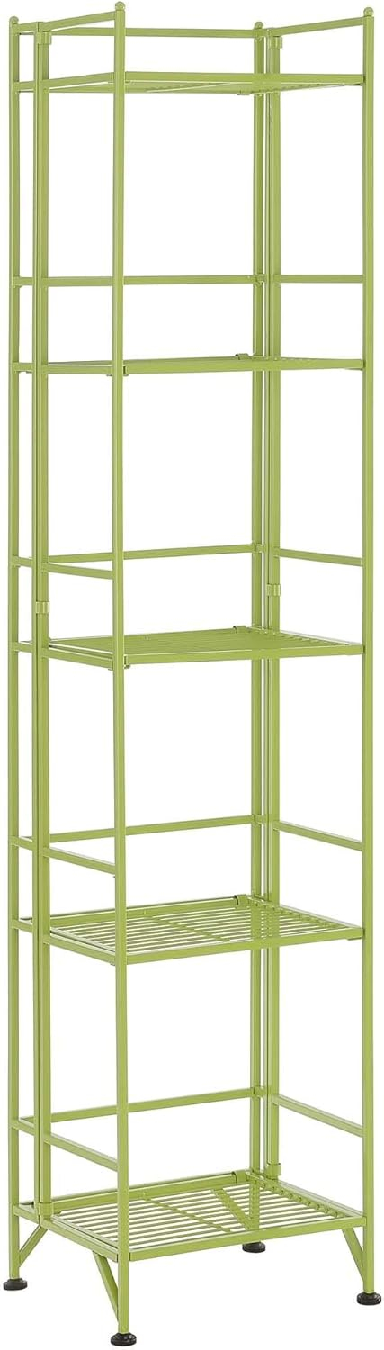 Convenience Concepts Xtra Storage 5 Tier Folding Metal Shelf, Lime