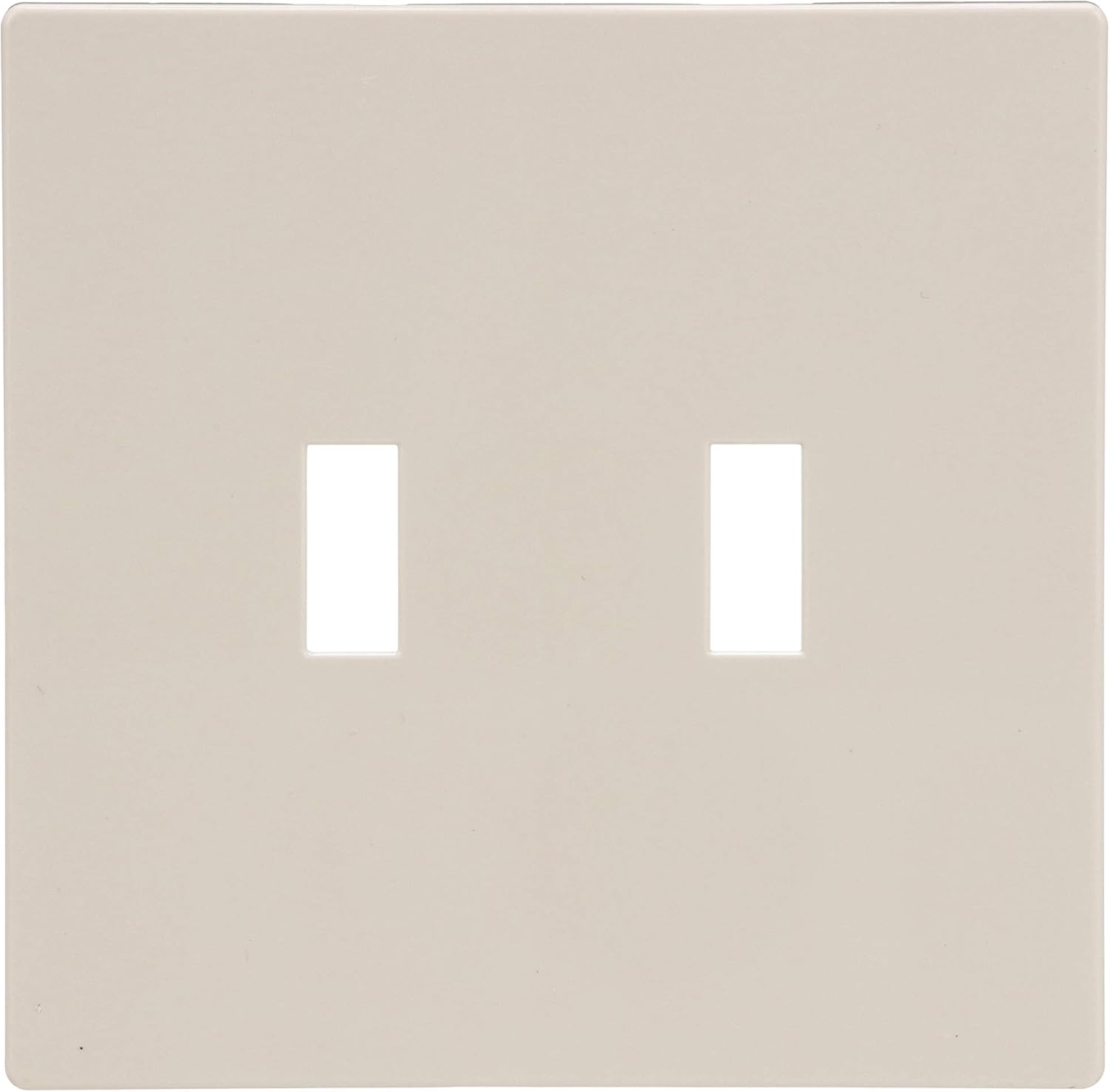 Light Almond Polycarbonate 2-Gang Screwless Toggle Switch Wall Plate
