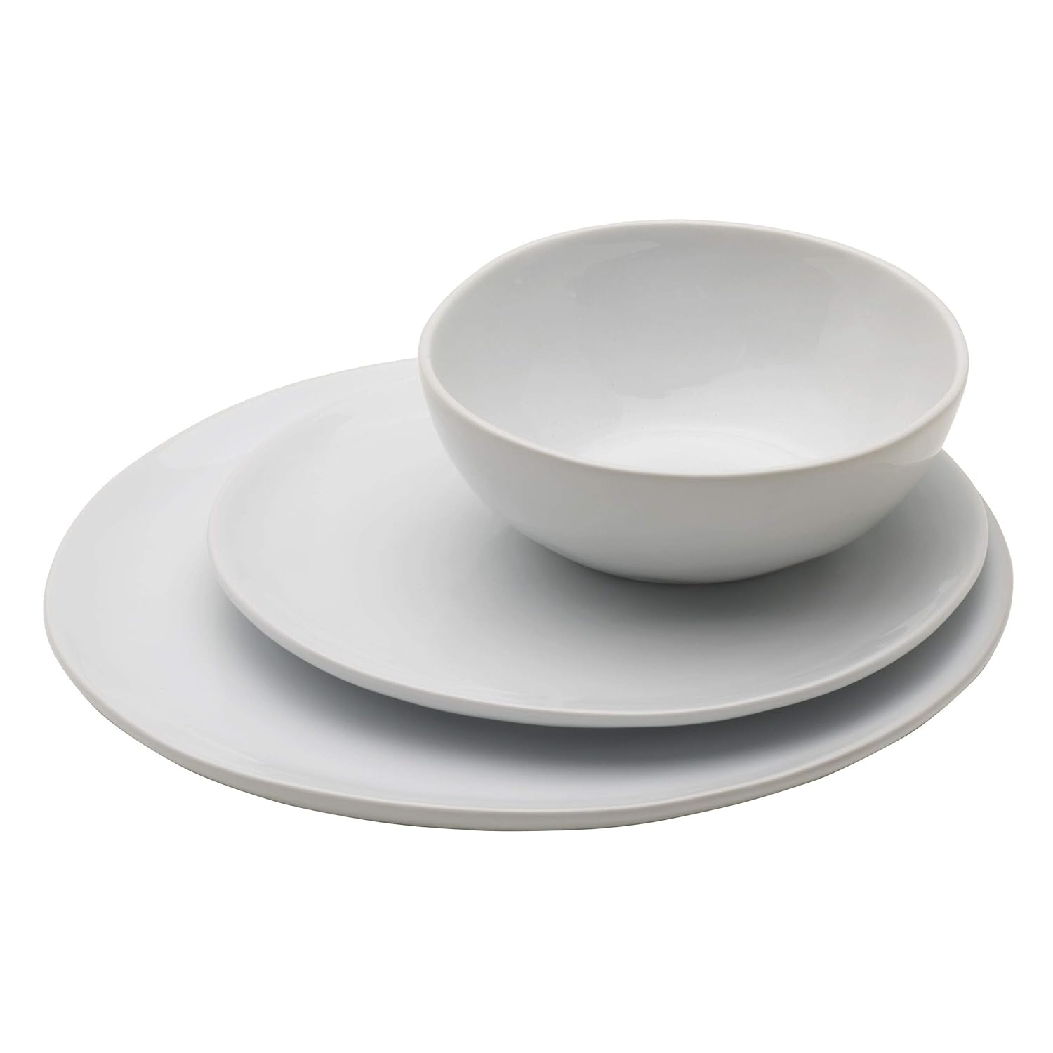 White Porcelain 12-Piece Dinnerware Set, Service for 4