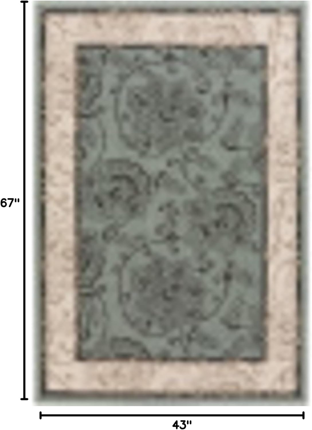 Livabliss Rhoda Outdoor Border Area Rug,3'7" x 5'7",Green