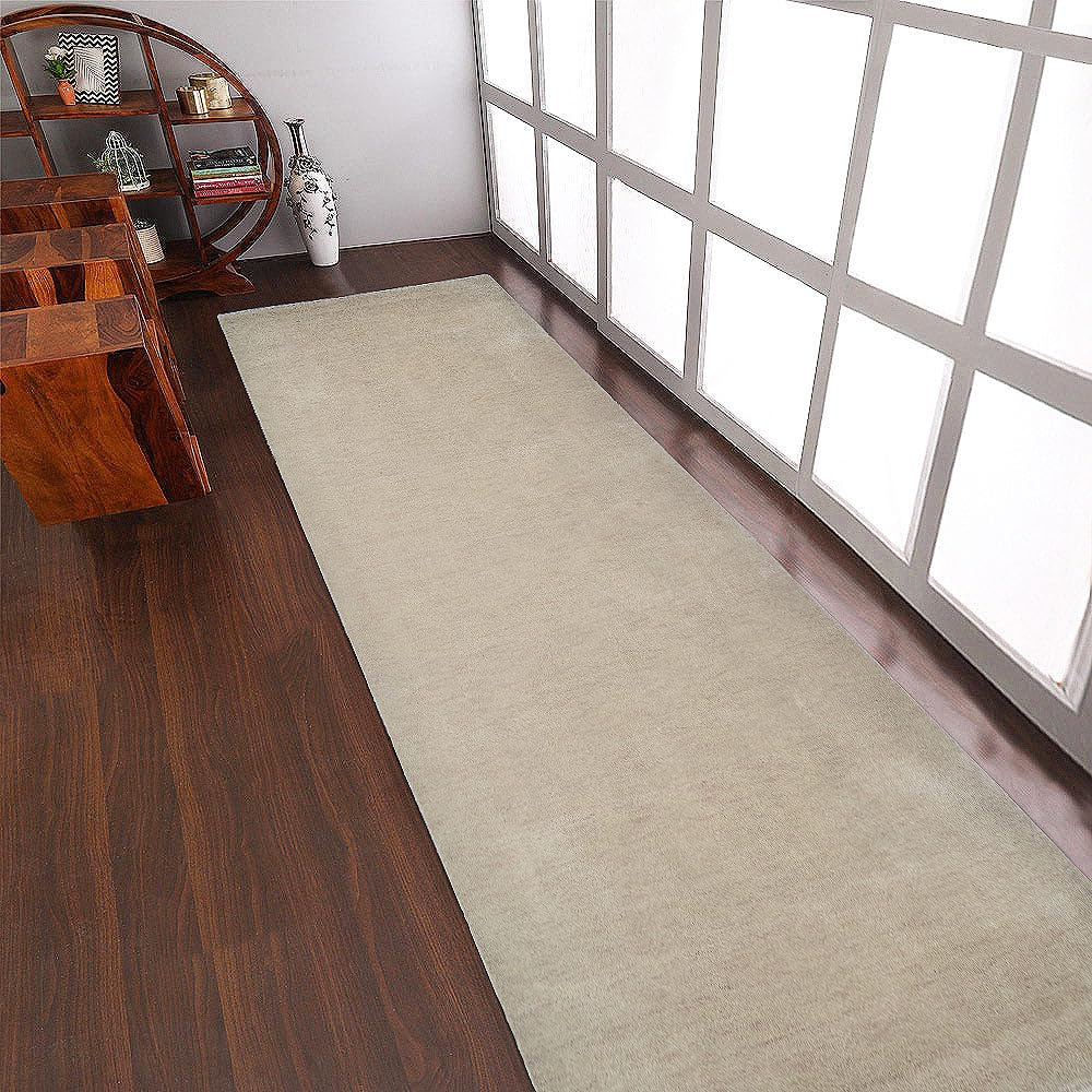 Rugsotic Carpets Alfombras Hechas a Mano Telar Anudado Redondo 10'x10' Lana Beige para Uso en Interiores