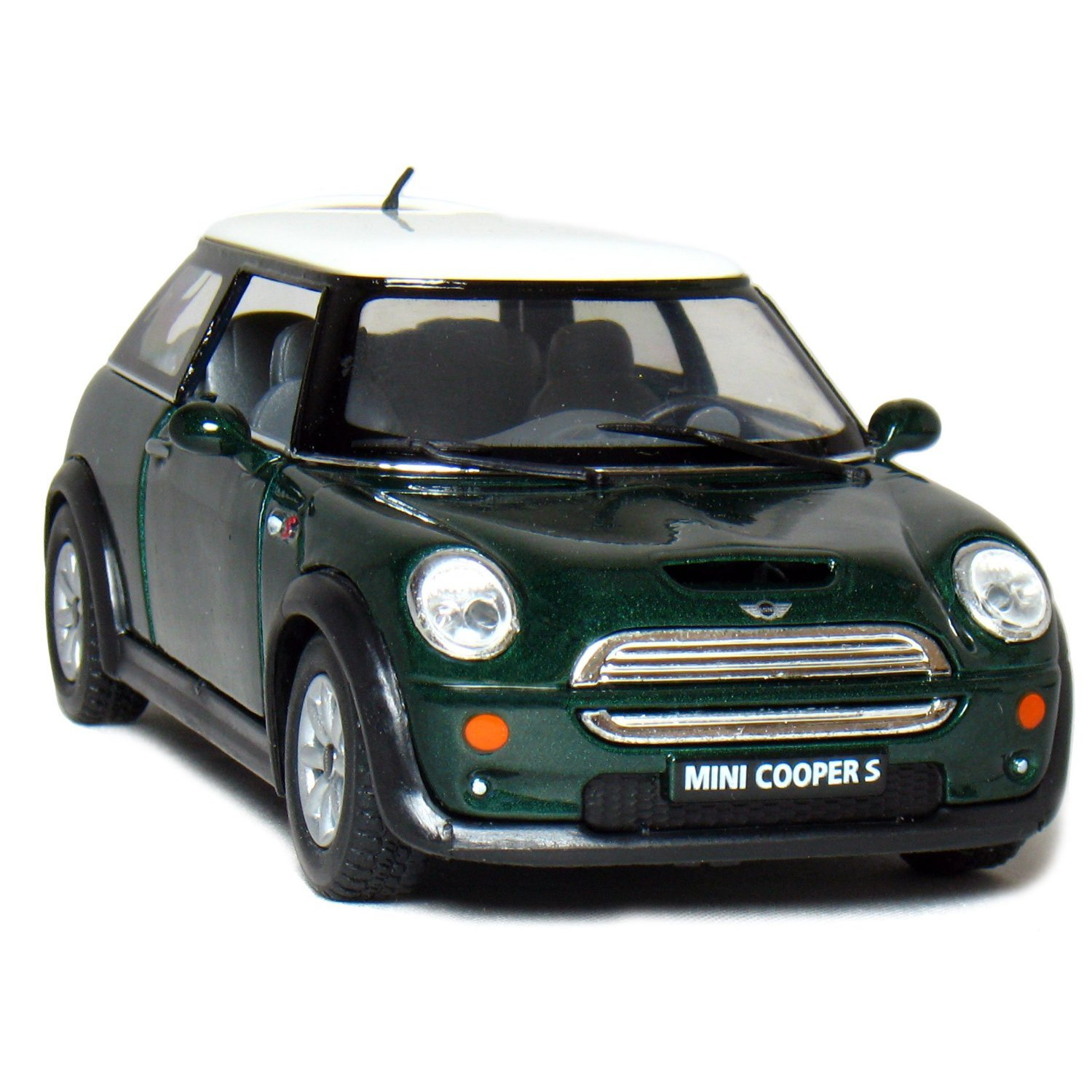 KiNSMART Mini Cooper S 5inch 1:28 Scale Die Cast Metal Model Toy Cars Green with British Flag