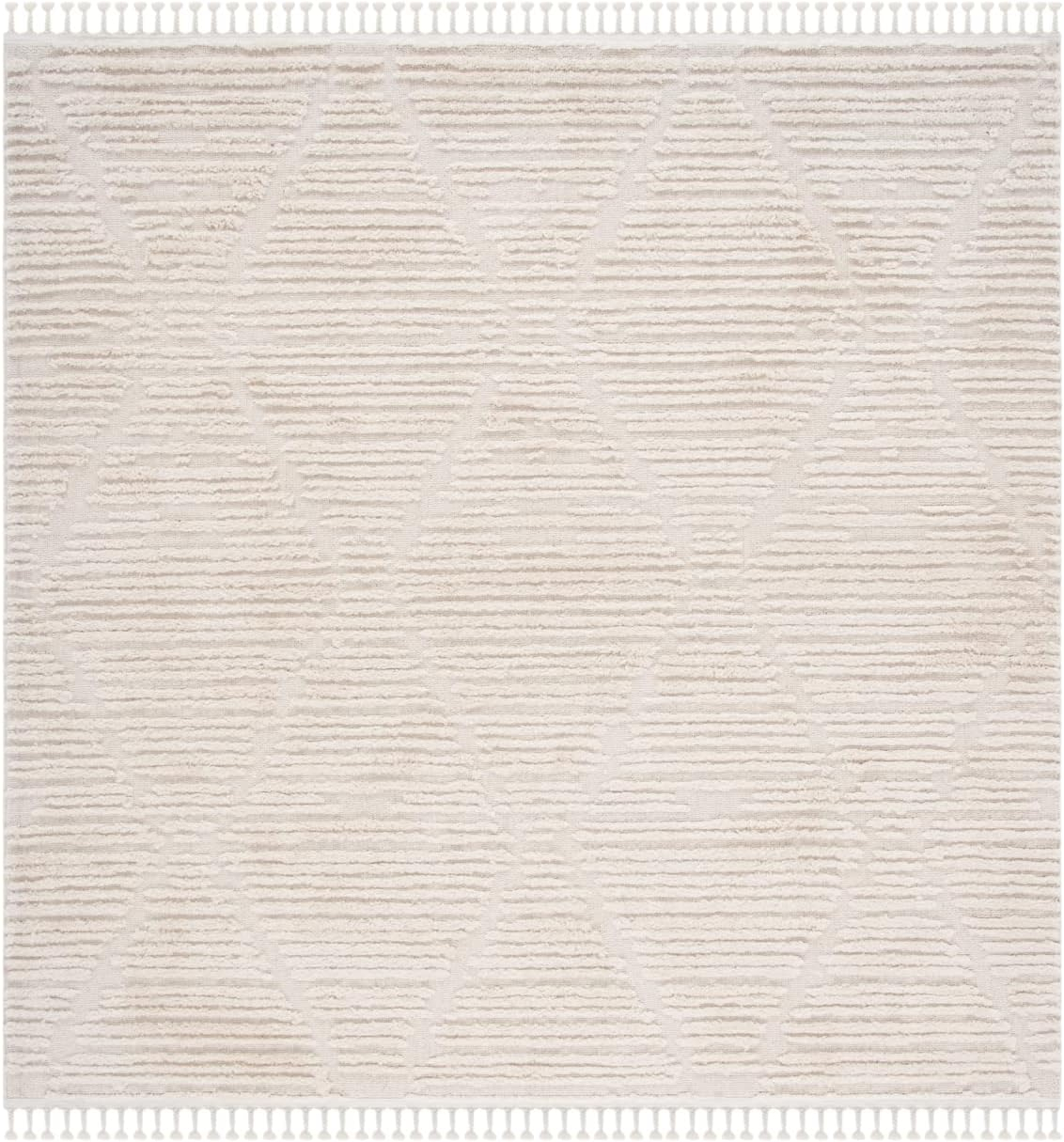 SAFAVIEH Marrakesh Naila Geometric Polyester Area Rug, Beige, 10' x 10' Square