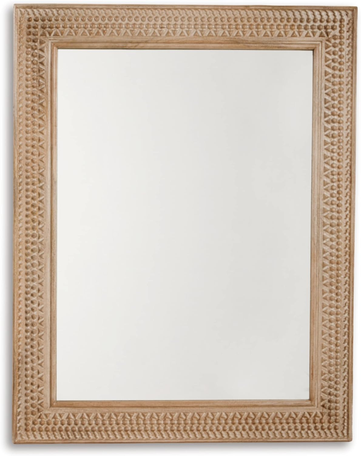 Brown Carved Wood 78" Full Length Floor Mirror