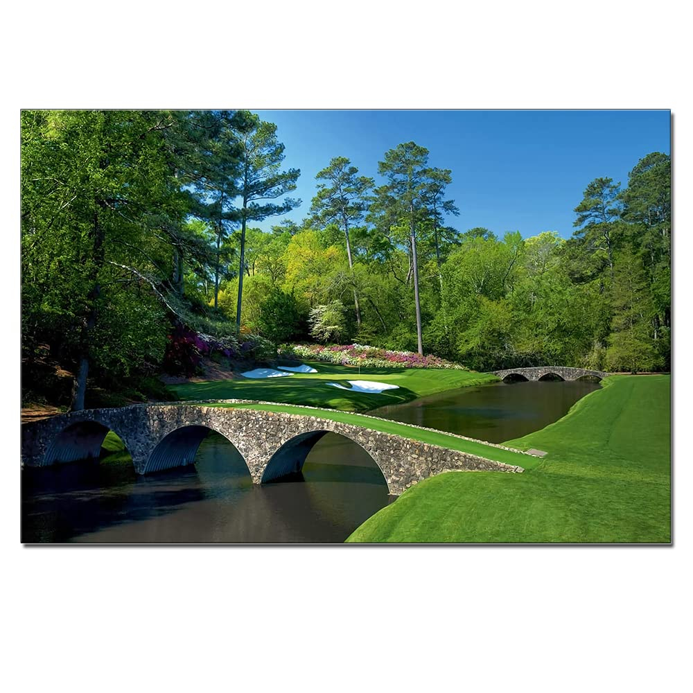 SYDposter Large Gym Men Cave Decor Golf Club Sport Landscape Artwork Canvas Painting for Bedroom Wall Art Augusta National Golf Course Home Decor Poster Print Unframed 24x36in