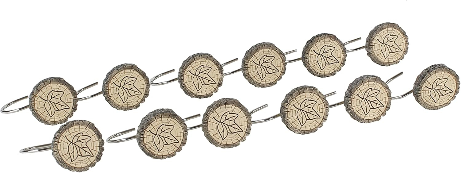 SKL Home Sundance Shower Curtain Hooks, Brown 12 Count