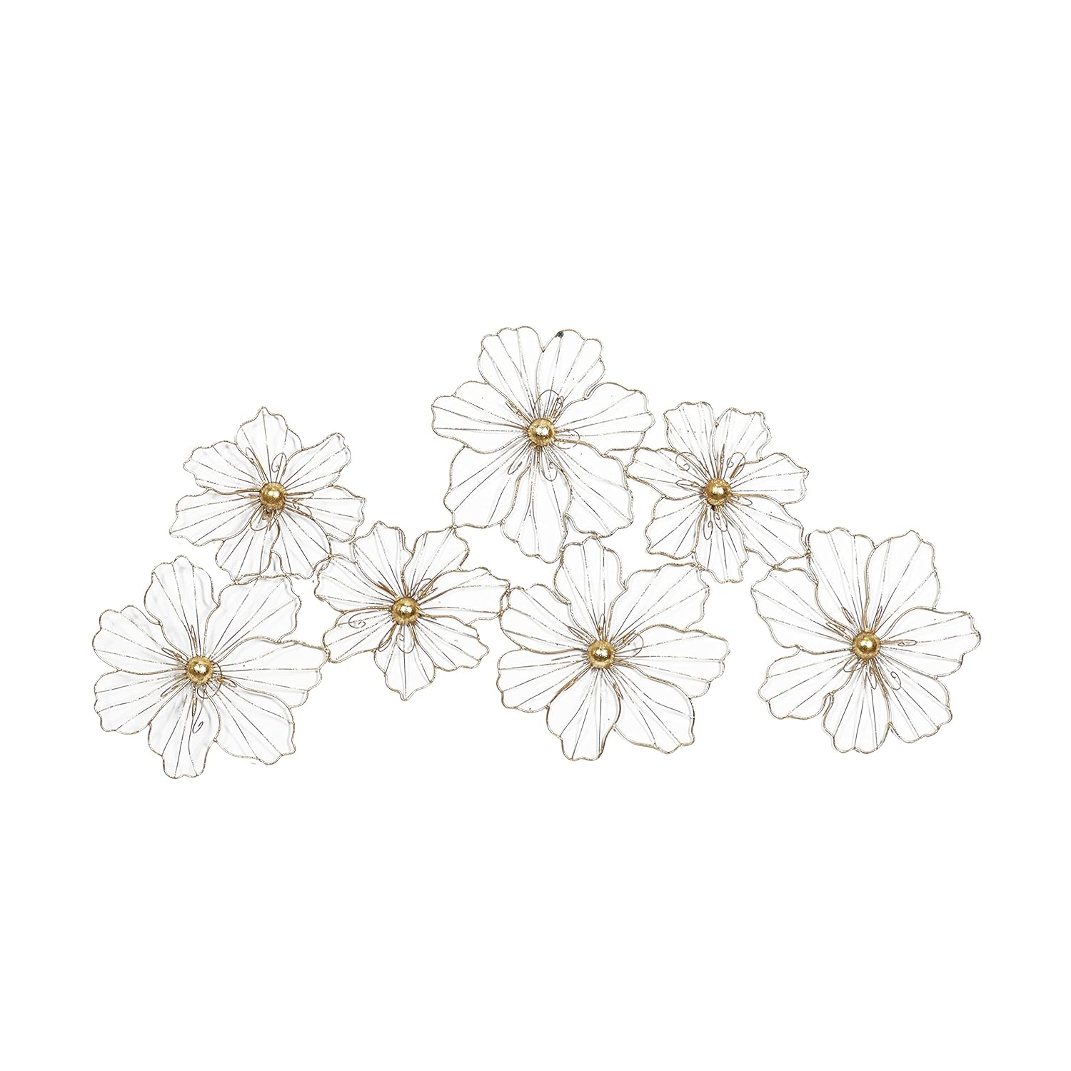 CosmoLiving by Cosmopolitan Black Metal Wire Floral Wall Decor