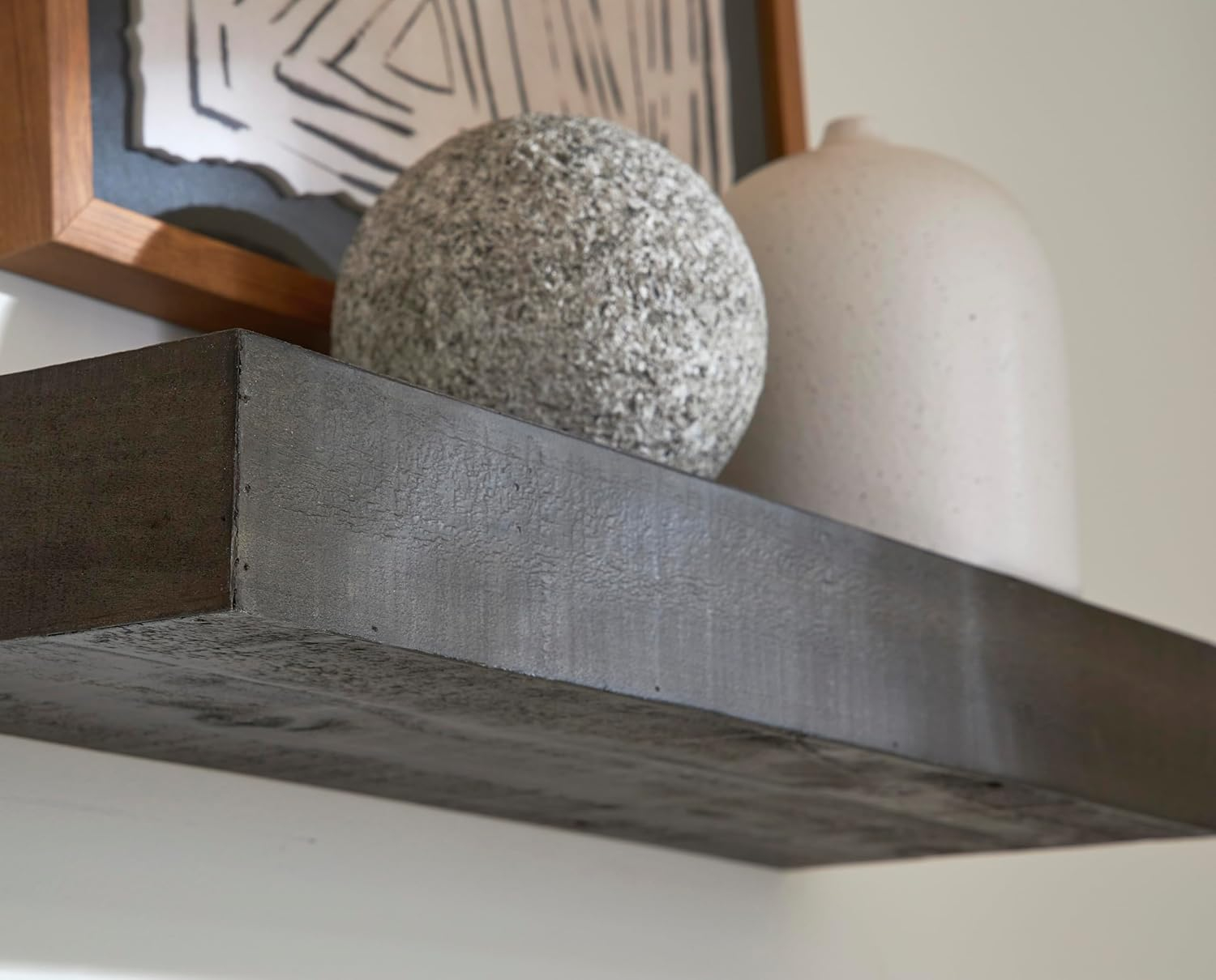 Black Reclaimed Pine 24" Floating Wall Shelf