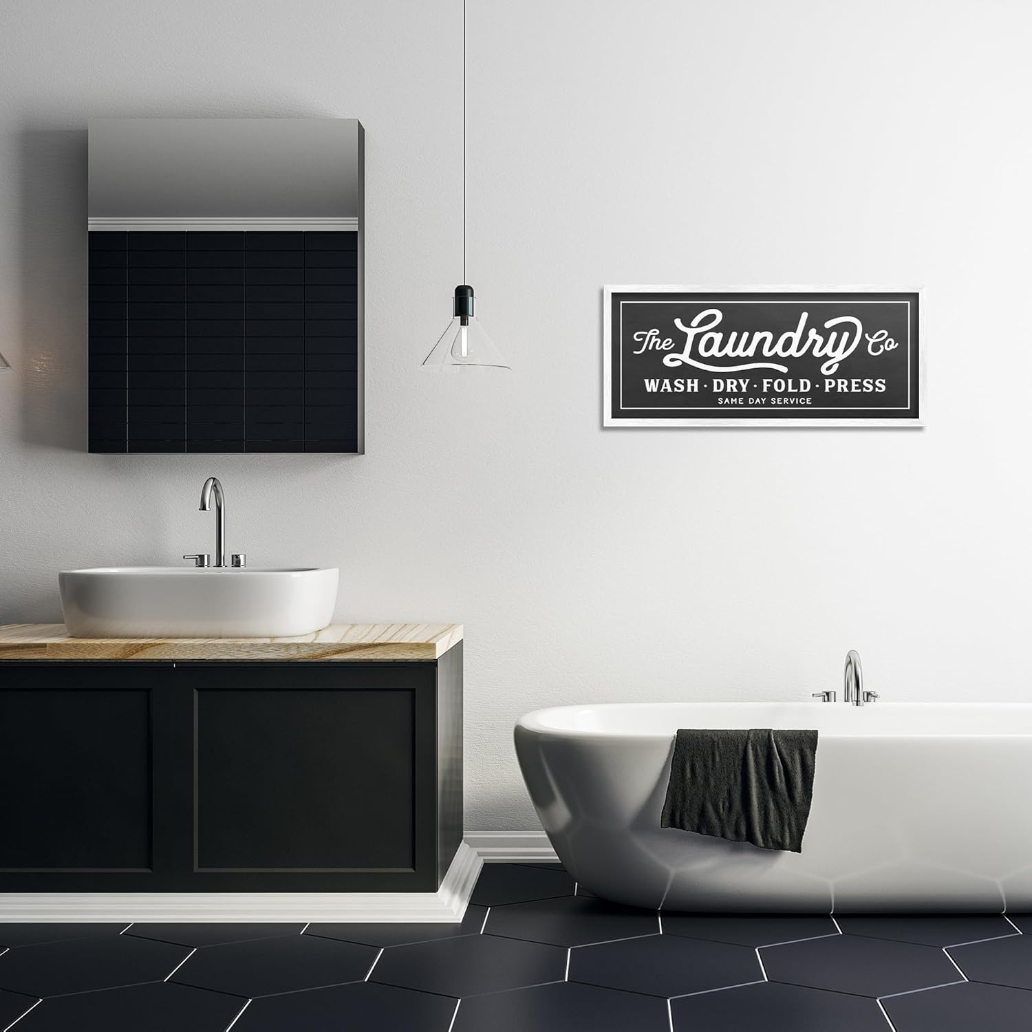 Stupell Industries Vintage Laundry Sign Cursive by Lettered And Lined - Graphic Art