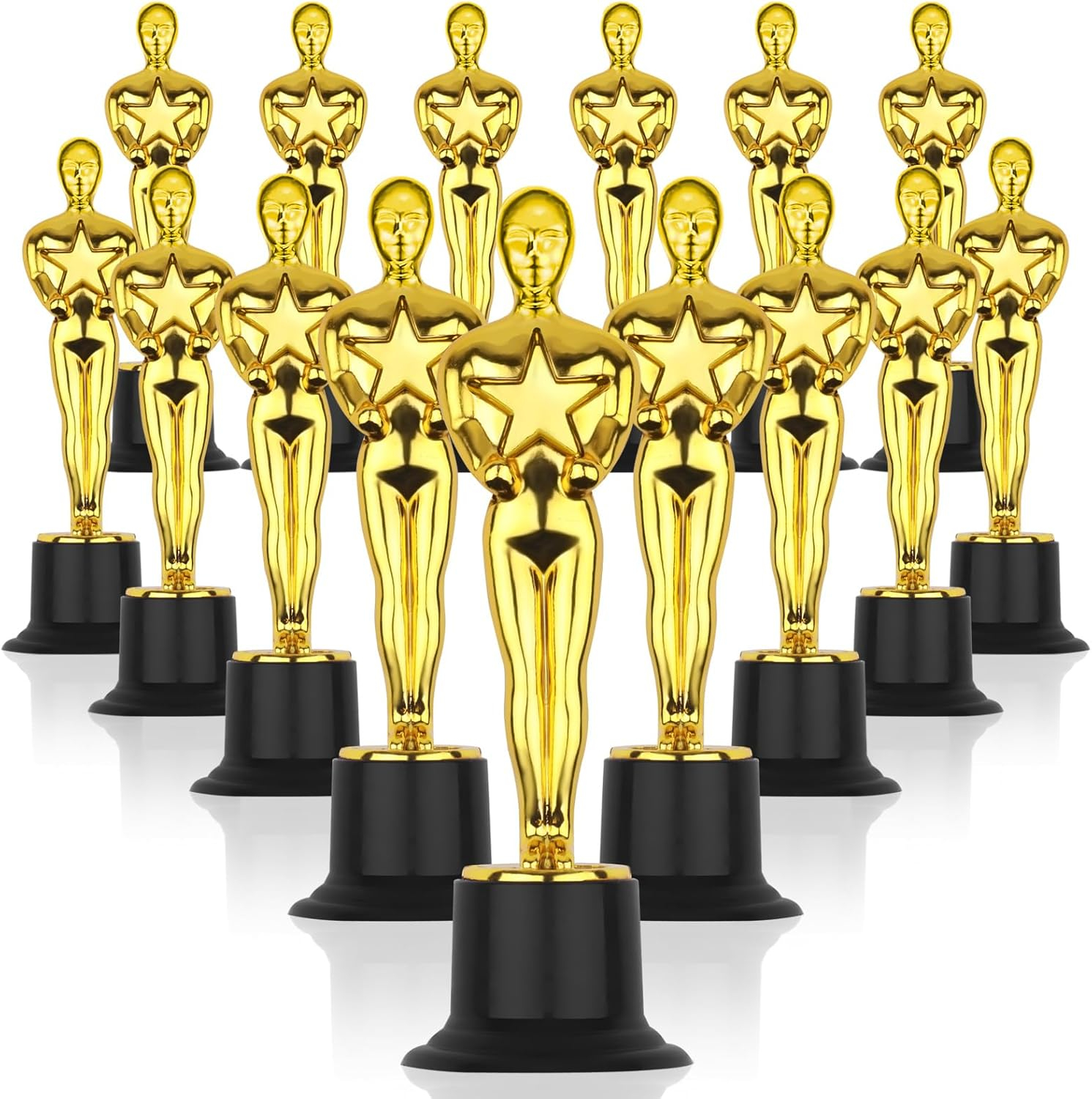 WINKIO Gold Award Trophies，Gold Award Statues, Pack of 6 Mini Trophies, Plastic Trophy Award for Competition,Events, Sports, Party Decorations,Award Ceremony and Appreciation Gift