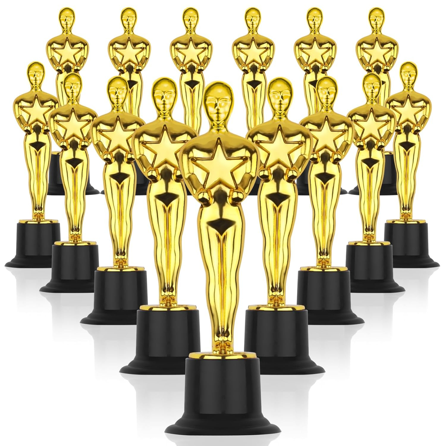 WINKIO Gold Award Trophies，Gold Award Statues, Pack of 6 Mini Trophies, Plastic Trophy Award for Competition,Events, Sports, Party Decorations,Award Ceremony and Appreciation Gift