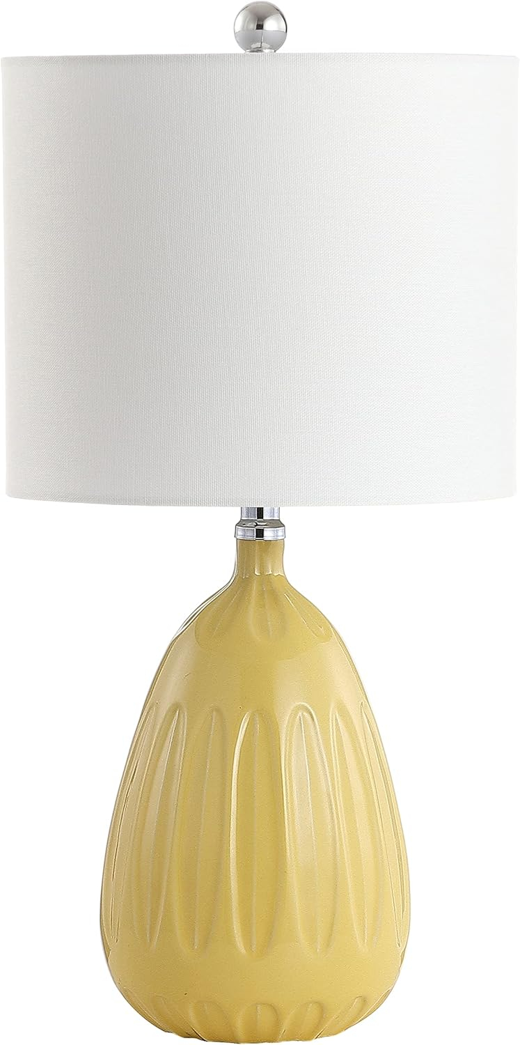 Navy Geometric Pattern 20" Table Lamp with Off-White Shade