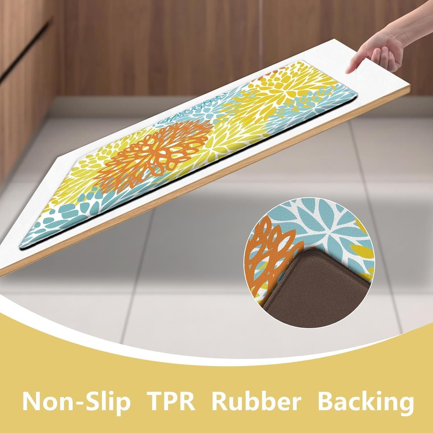 Kitchen Mats Set of 2 Cushioned Anti Fatigue Kitchen Rugs Waterproof Non Slip Kitchen Runner Memory Foam Kitchen Floor Mat Comfort Standing Mat for Sink,Office,Laundry