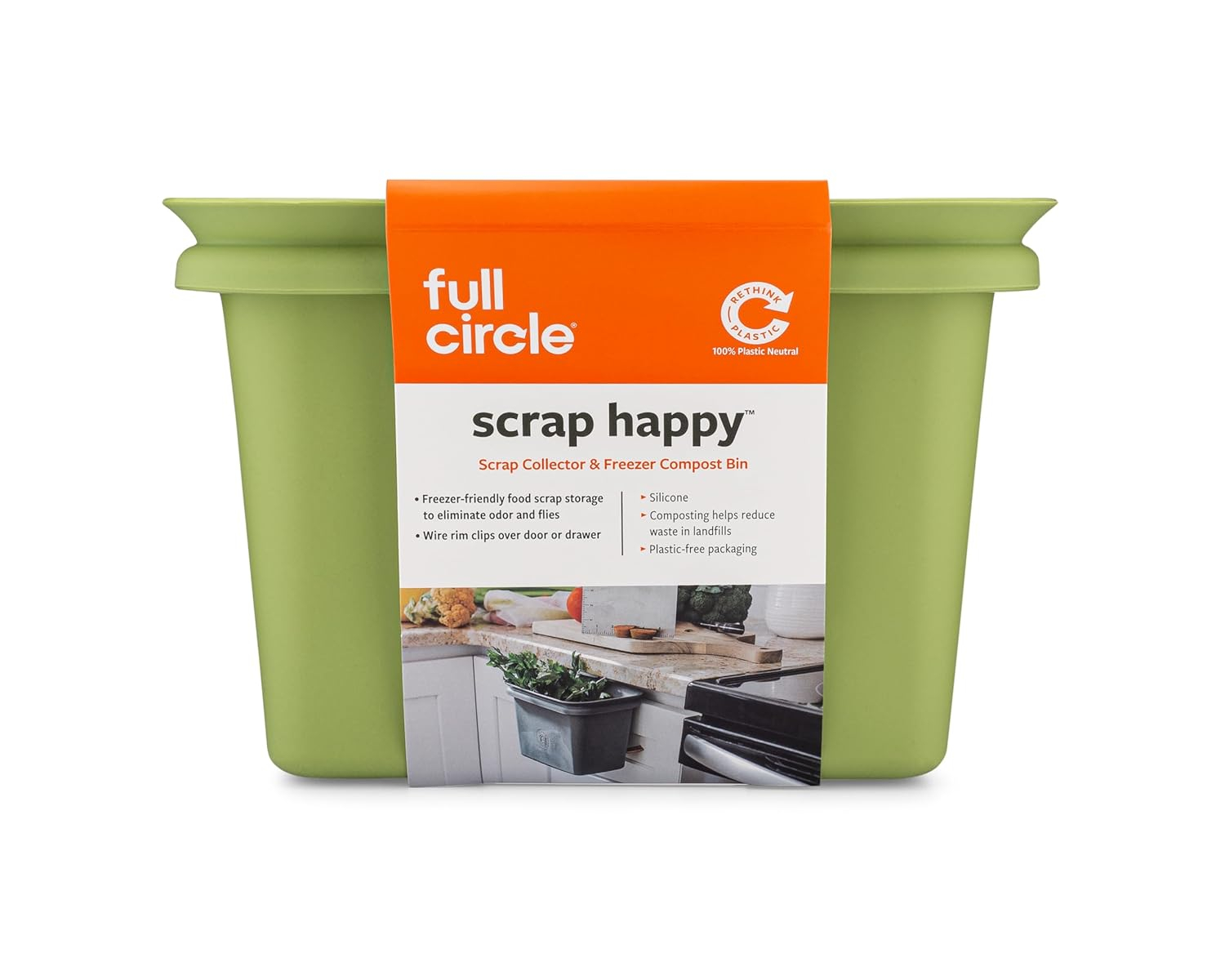 SCRAP HAPPY Scrap Collector & Freezer Compost Bin Silicone Material
