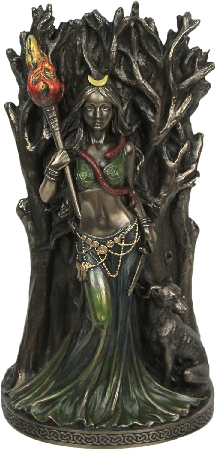 Veronese Design 8 1/4" Hecate Greek Goddess of Magic and Her Hound