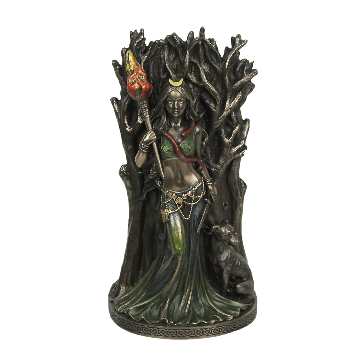 Veronese Design 8 1/4" Hecate Greek Goddess of Magic and Her Hound