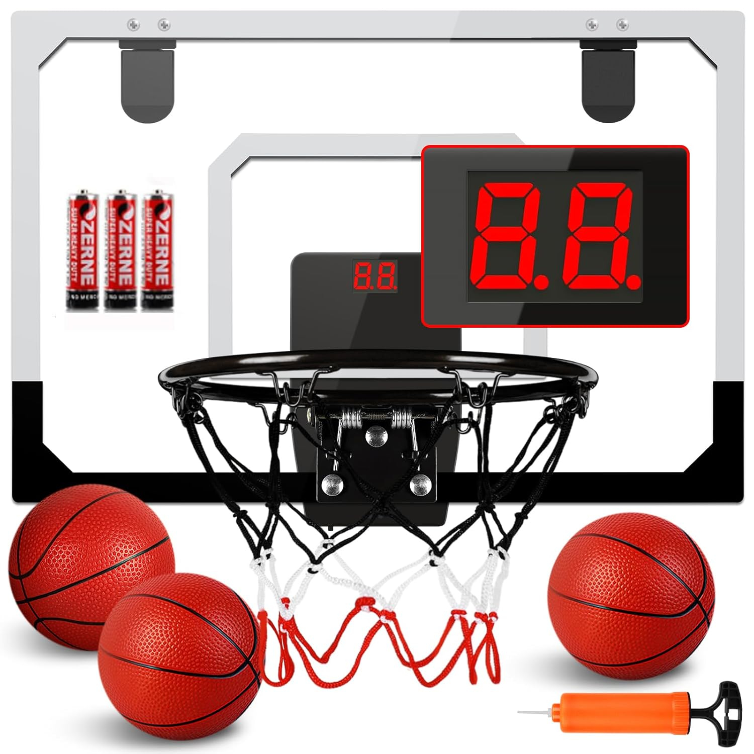 Pro Room Basketball Hoop Over The Door - Wall Mounted Basketball Hoop Set with Complete Accessories - Indoor Basketball Hoop for Kids & Adults