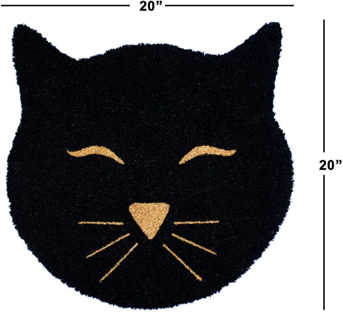 RugSmith Machine Tufted Cat Head Indoor and Outdoor Coir Doormat, 20" x 20"