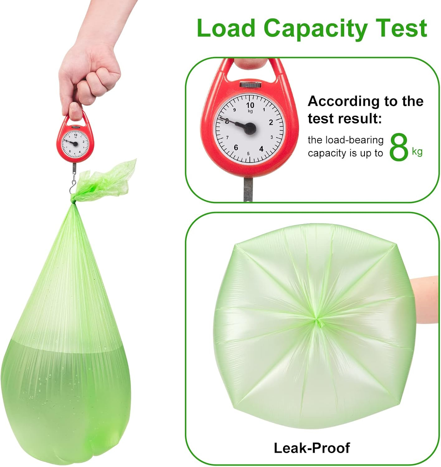 Green Biodegradable 4 Gallon Trash Bags, 200 Count