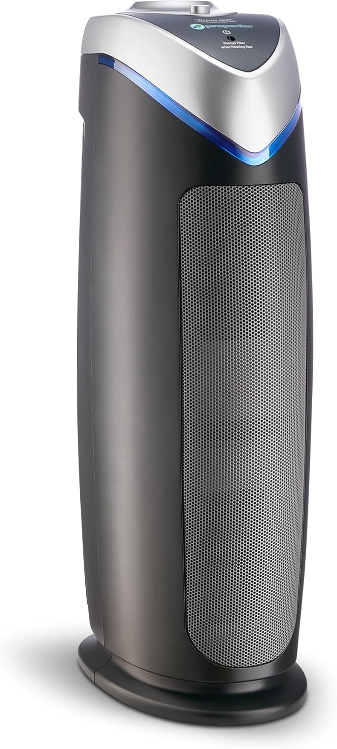 GermGuardian Air Purifier with HEPA Filter and UV-C, for Odor, Mold, 743 Sq. ft, AC4825E, Gray