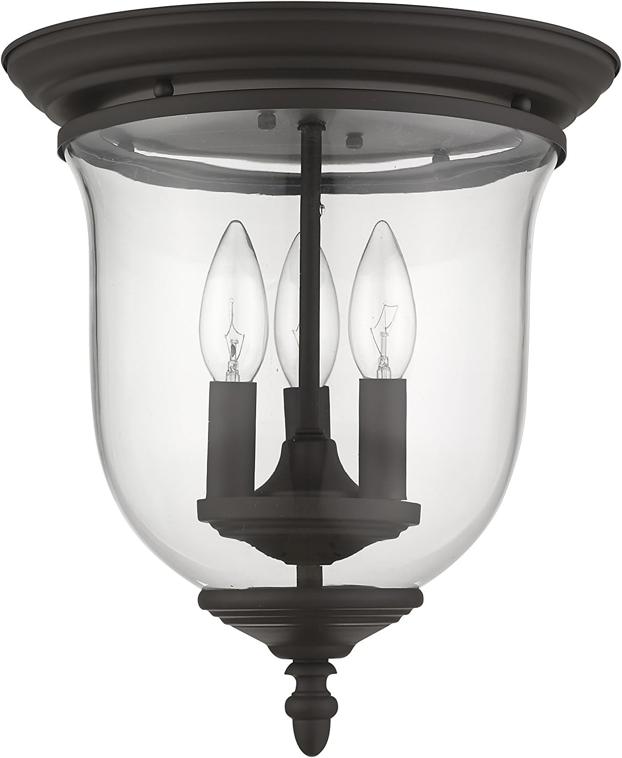 Livex Lighting 5021 Legacy 3 Light Flush Mount Ceiling Fixture - Bronze