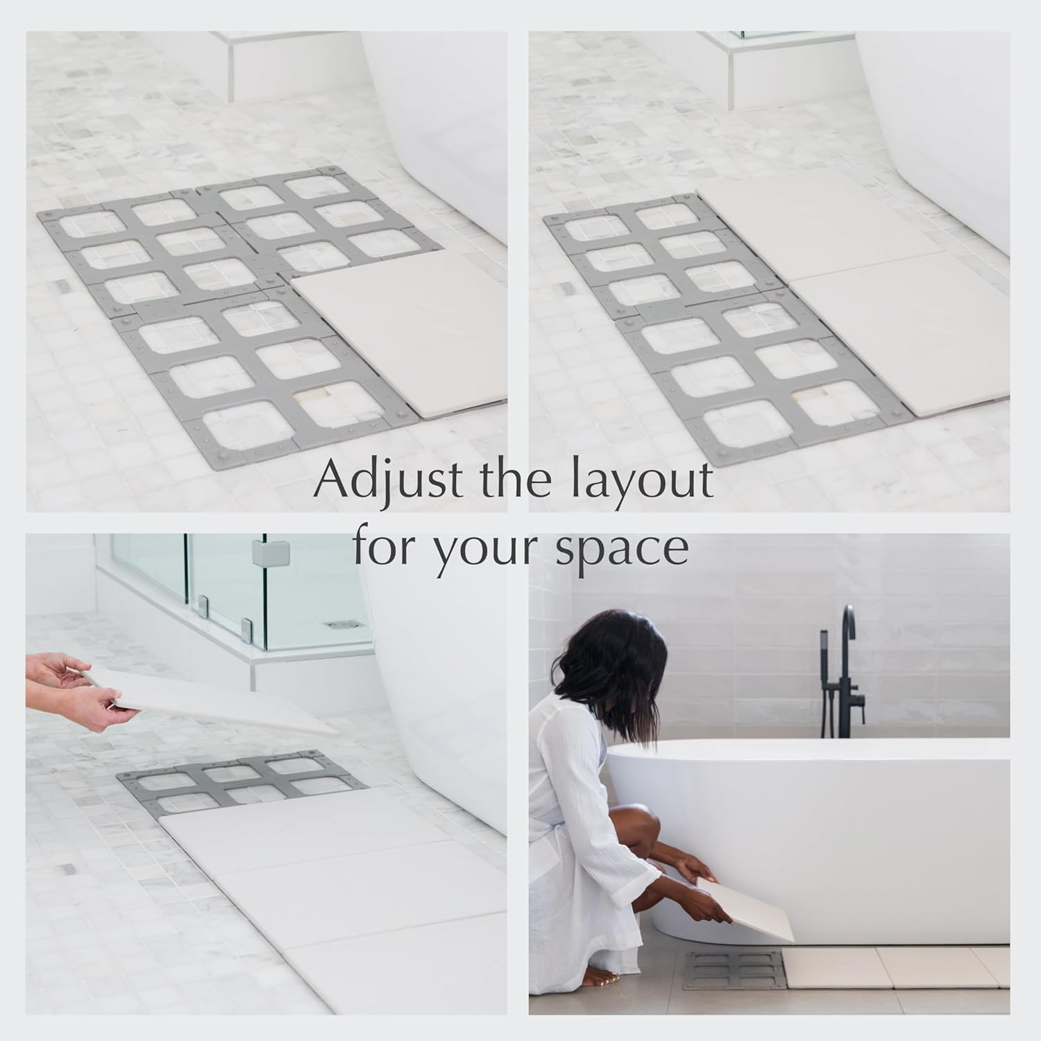 Large White Diatomaceous Earth Non-Slip Bath Mat