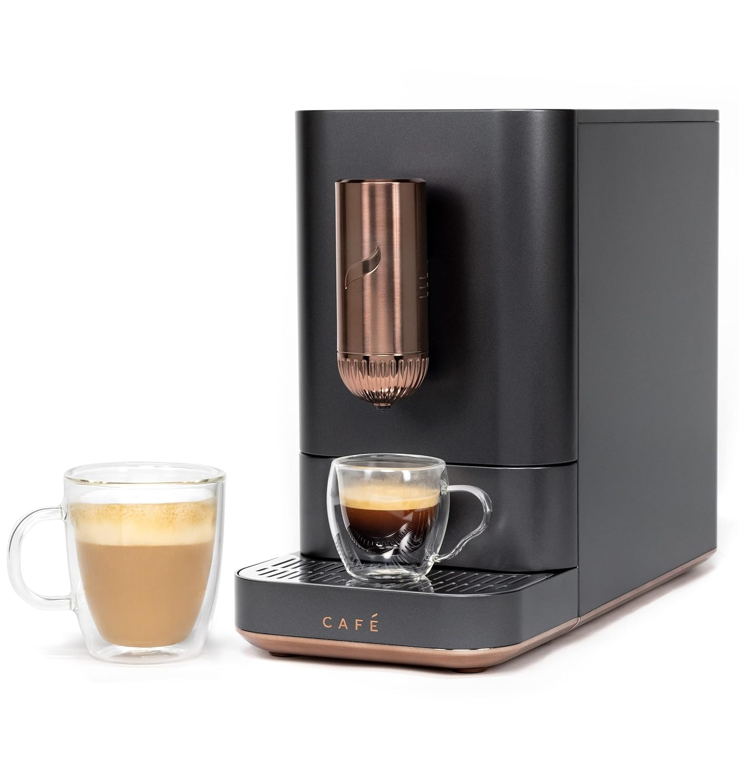 Café Affetto Automatic Espresso Machine | Brew in 90 Seconds | 20 Bar Pump Pressure for Balanced Extraction | Five Adjustable Grind Size Levels | WiFi Connected for Drink Customization | Matte Black