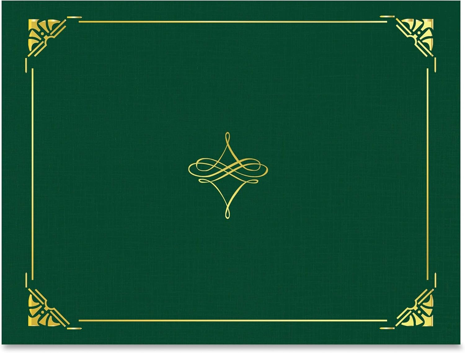 Geographics Gold Foil Border Certificate Holder, Hunter Green, 5 pack
