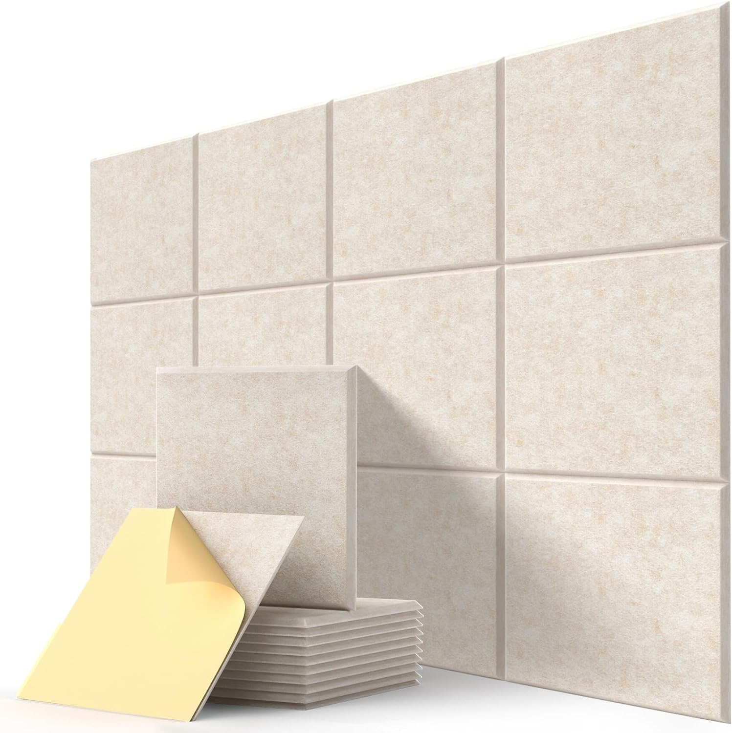 Kuchoow 12 Packs Acoustic Panels Noise Cancelling Sound Proof Foam Panels For Walls 12x12x0.4'' Acoustic Wall Panels