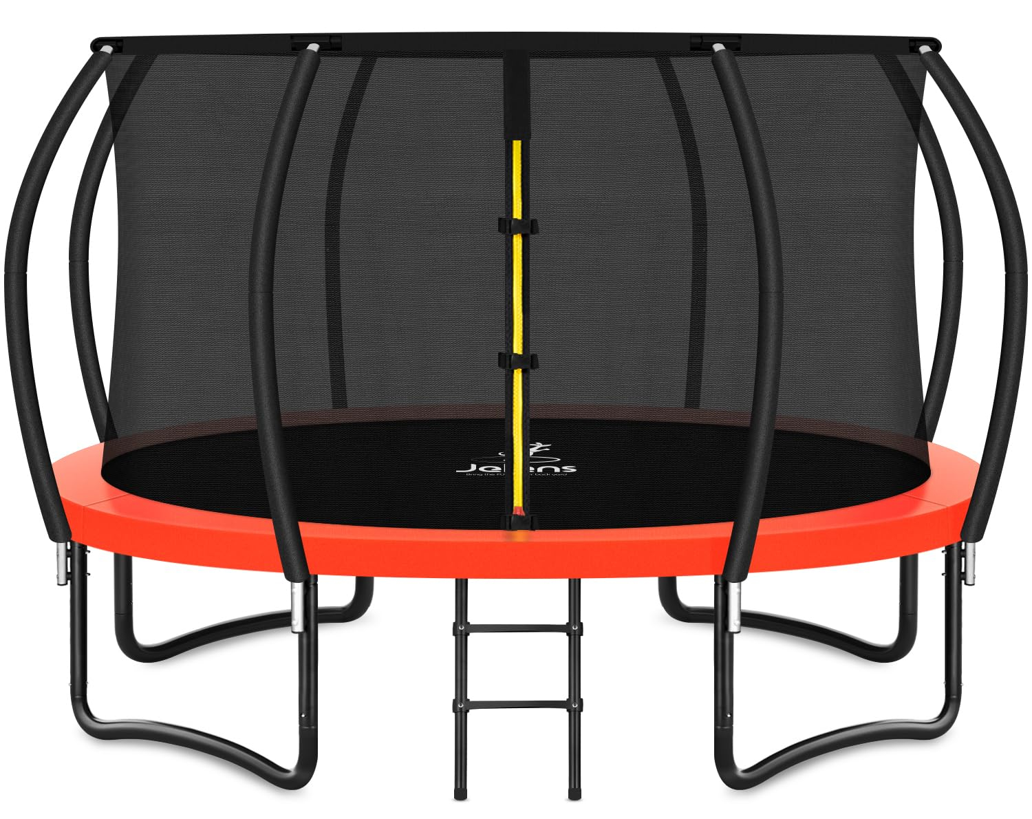JUMPZYLLA Trampoline Outdoor 8FT 10FT 12FT 14FT 15FT 16FT with Enclosure and Ladder, ASTM Approved Recreational Trampoline for Kids and Adults, Anti-Rust Coated Frame