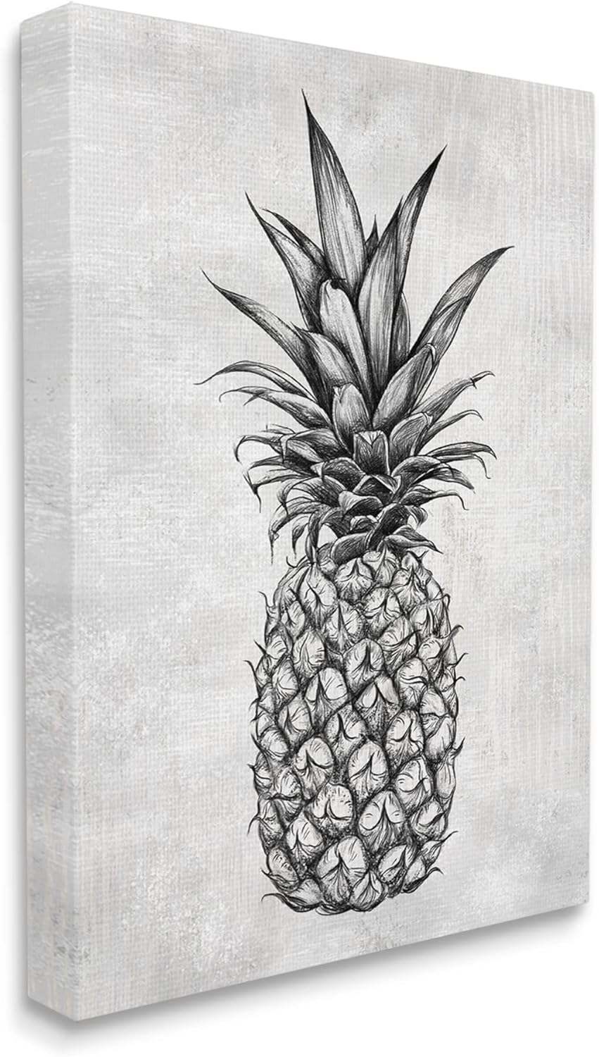 Stupell Industries Bold Pineapple Line Drawing Rustic Pattern Black White, 16 x 20,Design by Ziwei Li
