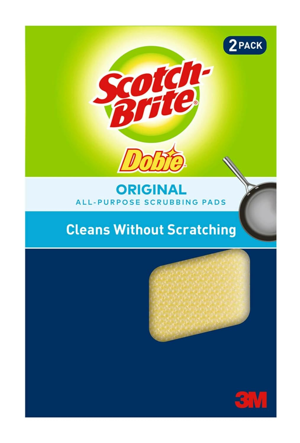 Scotch-Brite Non-Scratch Dobie All Purpose Cleaning Pad, 2 Pads Total