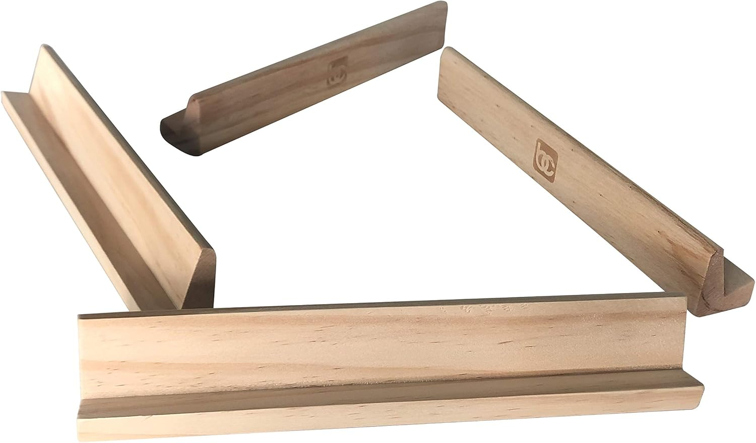 Bene Casa 4-Piece Wooden Domino Holder/Rack Set – Premium Wood Racks for Easy Tile Organization