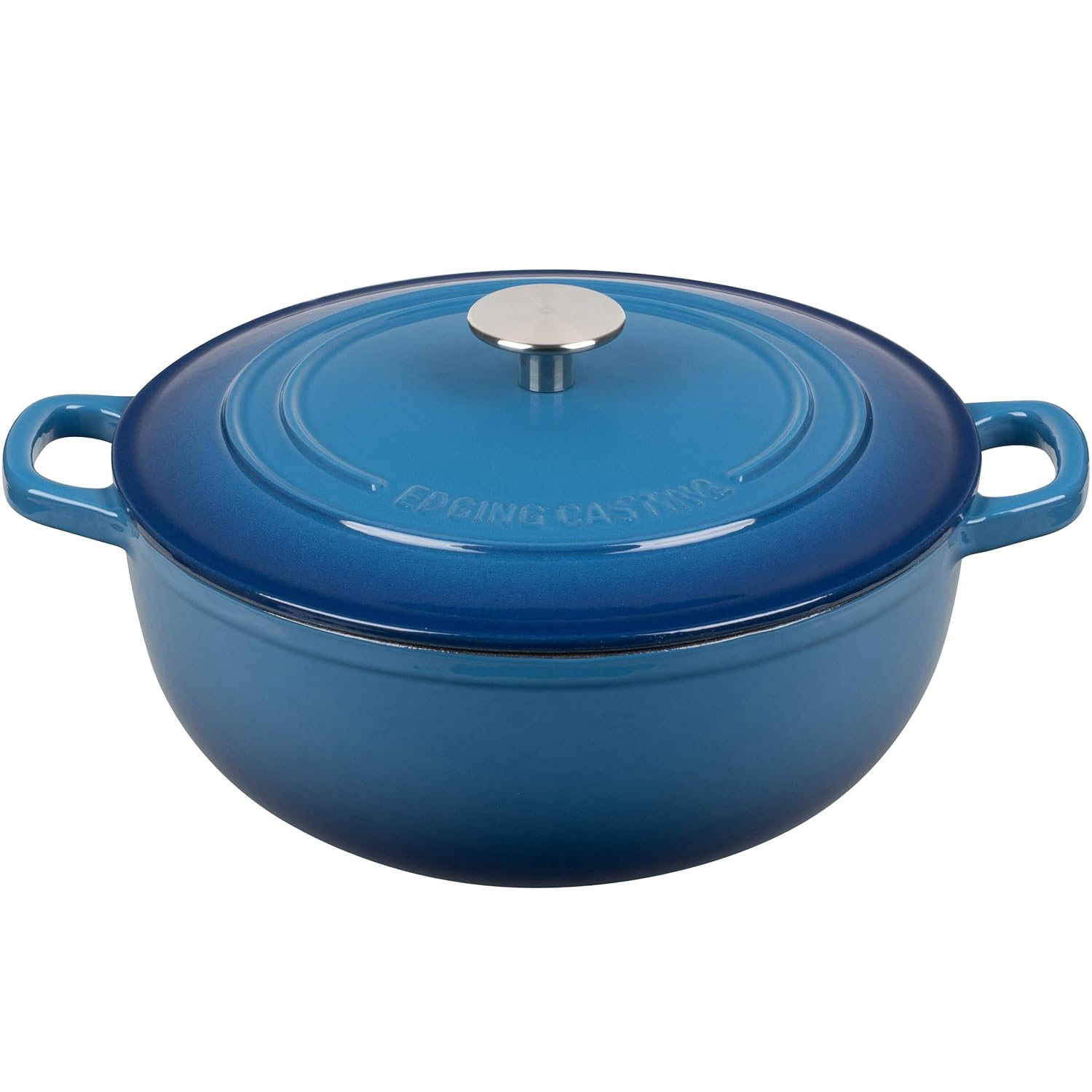 Enameled Cast Iron Dutch Oven Pot with Lid for Sourdough Bread Baking, Bread Dutch Ovens, Cooking Pots, 5 Quart, Slateblue