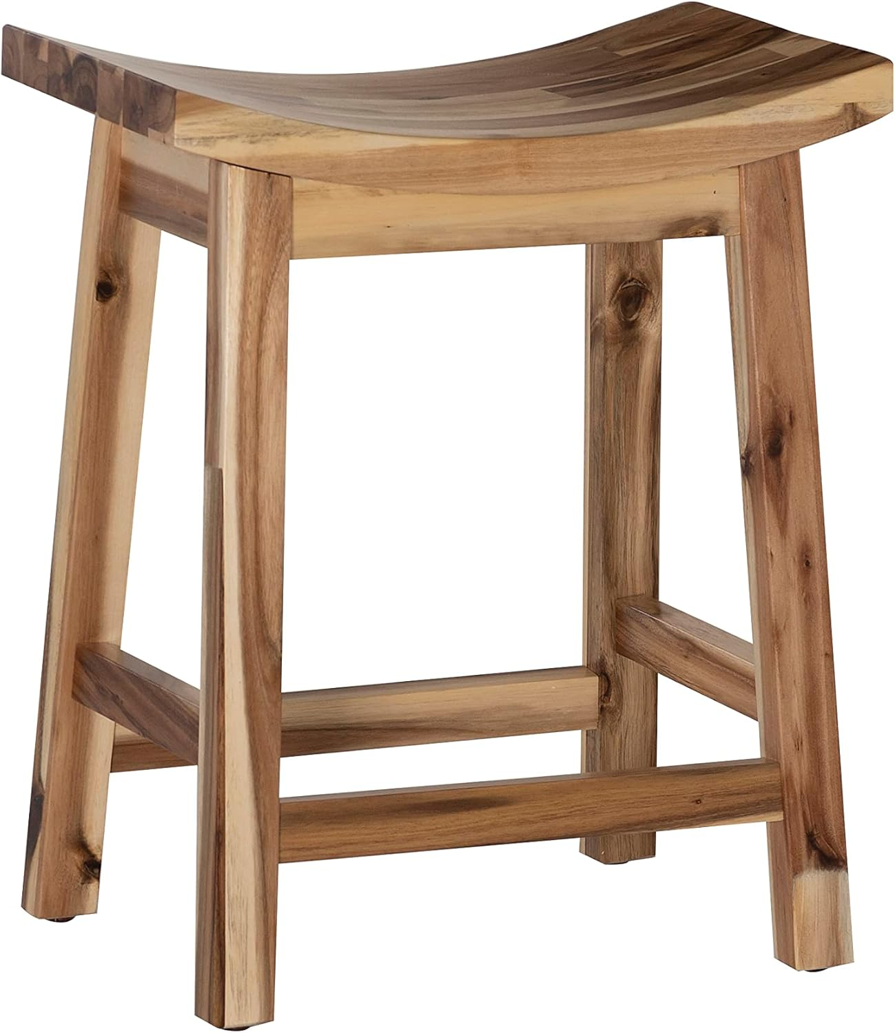 24 x 20 x 12.25 in. Dale Saddle Counter Stool, Light Natural