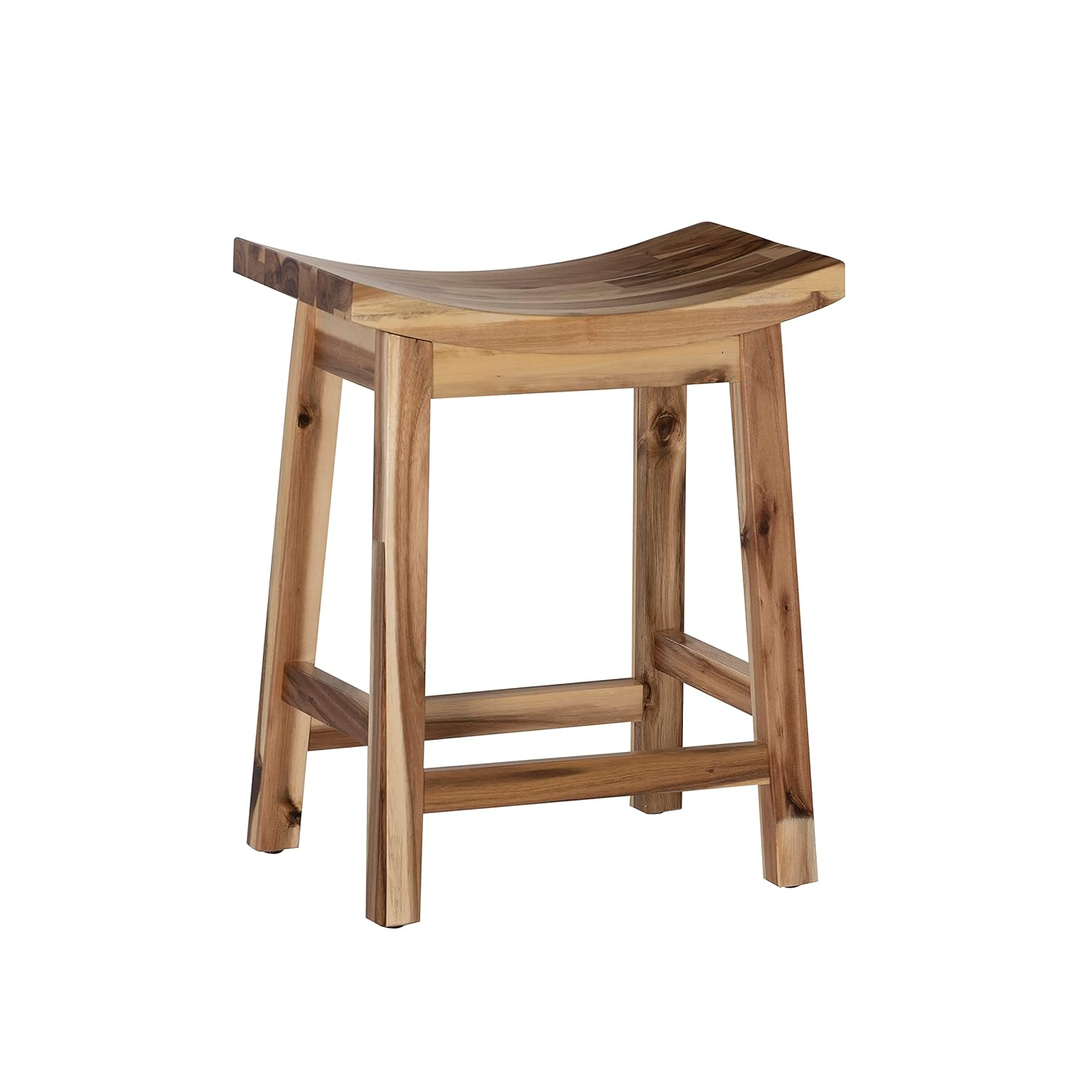 24 x 20 x 12.25 in. Dale Saddle Counter Stool, Light Natural